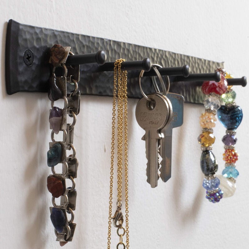 Stur-De Rustic Wall Hooks for Hanging Accessories, Towel, Leash, Jewelry Hanger - Farmhouse-Style Homes - Vintage Iron Keys and Towels Rack - 10 x 1.2 x 1.2 Inch - Image 4